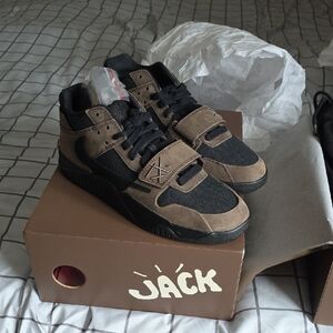 Travis Scott Black and Brown Sneakers